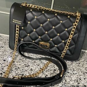 Badgley Mischka Black Studded Crossbody Purse
